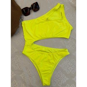 BEAGIMEG Women's Sexy One Shoulder, Cut Out One Piece Swimsuit